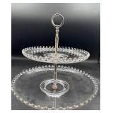 Imperial candlewick two tiered tray
