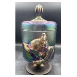 1970's Chessie carnival glass jar with lid