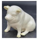 Belleek Ireland pig figurine 2.5' tall