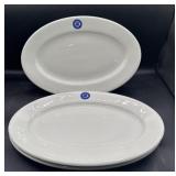 3  Shenago China veterans Affairs oval plates 13'