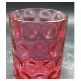 Cranberry small glass 3' tall