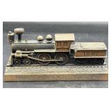 Railroad train metal coin bank