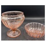 Pink depression glass roughness on jar rim no lid