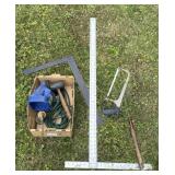 Extension cords, hammers squares, saw