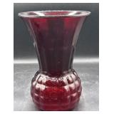 Ruby red large flower vase 9 inch
