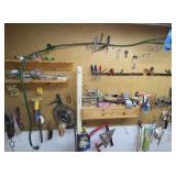 Large amount of miscellaneous tools screws broom