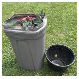 Plastic water hose pot trashcan Christmas wreaths
