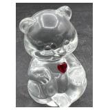 Fenton Glass bear with Ruby heart