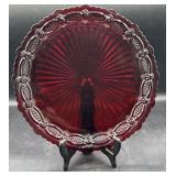 Avon Cape Cod Ruby red 10. 5 inch dinner plate.