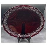 Avon Ruby, red Cape Cod oval plate 13.5 inch wide