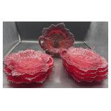 Ruby red leaf plates