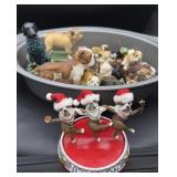 Large amount of dog figurines/ornaments