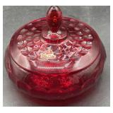Viking ruby red dish with lid