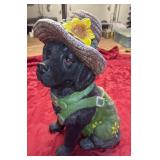 Large black lab figurine statue