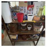 Wind shelf with planters and contents