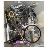 Large amount of scissors and beauty supplies