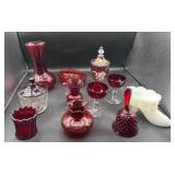 Fenton Glass bell shoe ruby, red glass