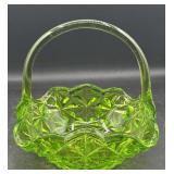 Green glass basket 6.5'