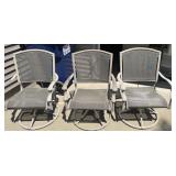 Three outdoor patio chairs