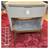 Plastic bench stepstool coat rack