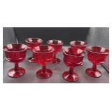 Fostoria Argus Ruby red set of 7 goblets