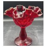 Fenton ruby red compote