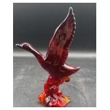 Vicking Ruby red glass bird 7' tall