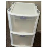 Two drawer plastic filing cabinet