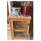 Expandable hose planter/small wooden Veg cabinet