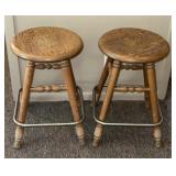 Set up two wooden stools signs of where