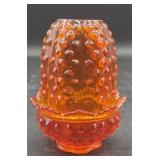 Fenton orange fairy lamp