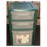 Plastic three drawer holiday storage center