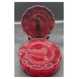 Fostoria Argus Ruby red 8 inch plates