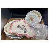Cardinal plate snowman plate collectible glass