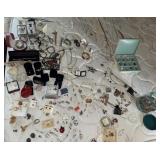 Huge amount of costume jewelry/watches