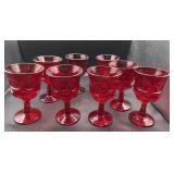 Fostoria Argus Set of eight large ruby red goblets
