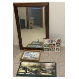 Large mirror picture frame/clock/clothes rack