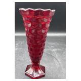 American Fostoria Ruby red flower vase 6 inch