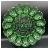 Mid-century green deviled egg dish