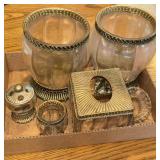 Bathroom toothbrush holders, Kleenex trashcan