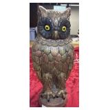 Huge chalk, mid-century owl, chipped as pictured