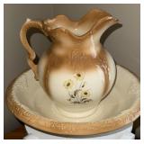 Country boy, water pitcher& bowl