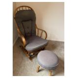 Wooden glider with stool needs refinished