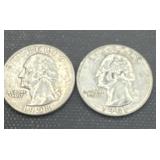 1958/1961 silver Washington quarters