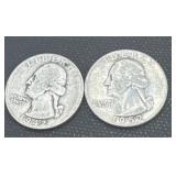 1942/1953 silver Washington quarters