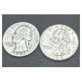1942/1964 silver Washington quarters