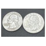 1957/1962 silver Washington quarters