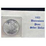 1922 uncirculated silver piece dollar
