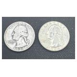 1938/1964 Washington silver quarters