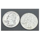 1943/1964 silver Washington quarters